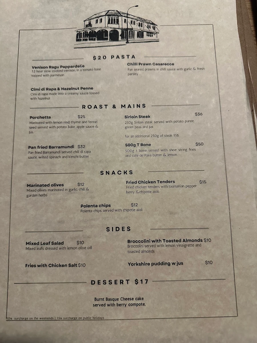 Menu, The Depot
