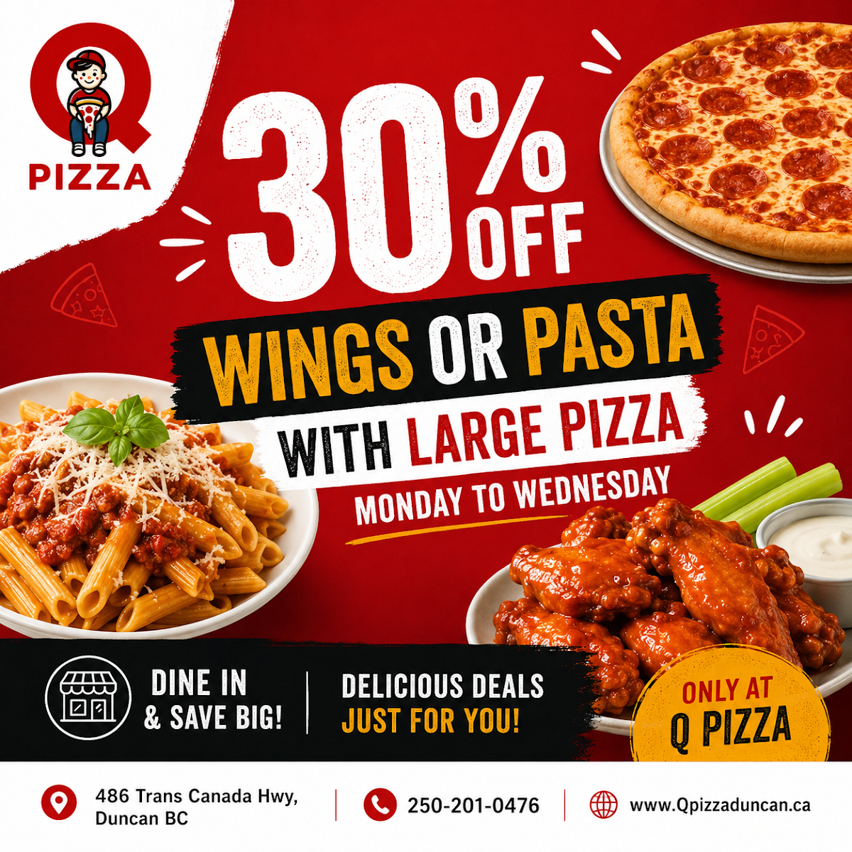 Menu, Q Pizza | Best Pizza in Duncan