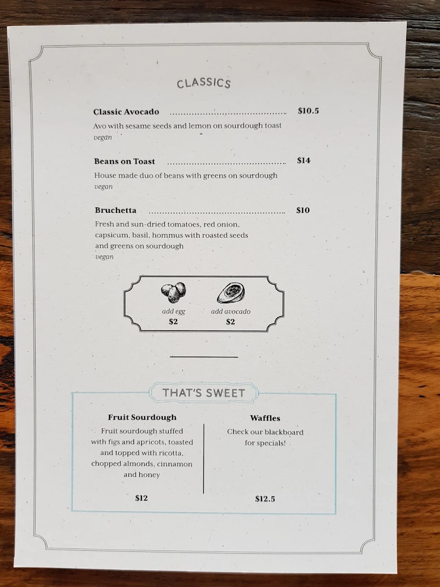 Menu, Coffee for the People Roasting Co. CAFE