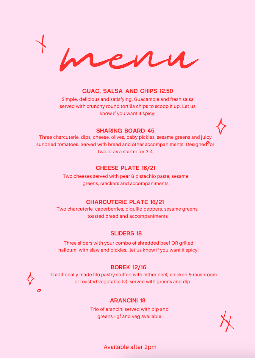 Menu, Coffee for the People Roasting Co. CAFE