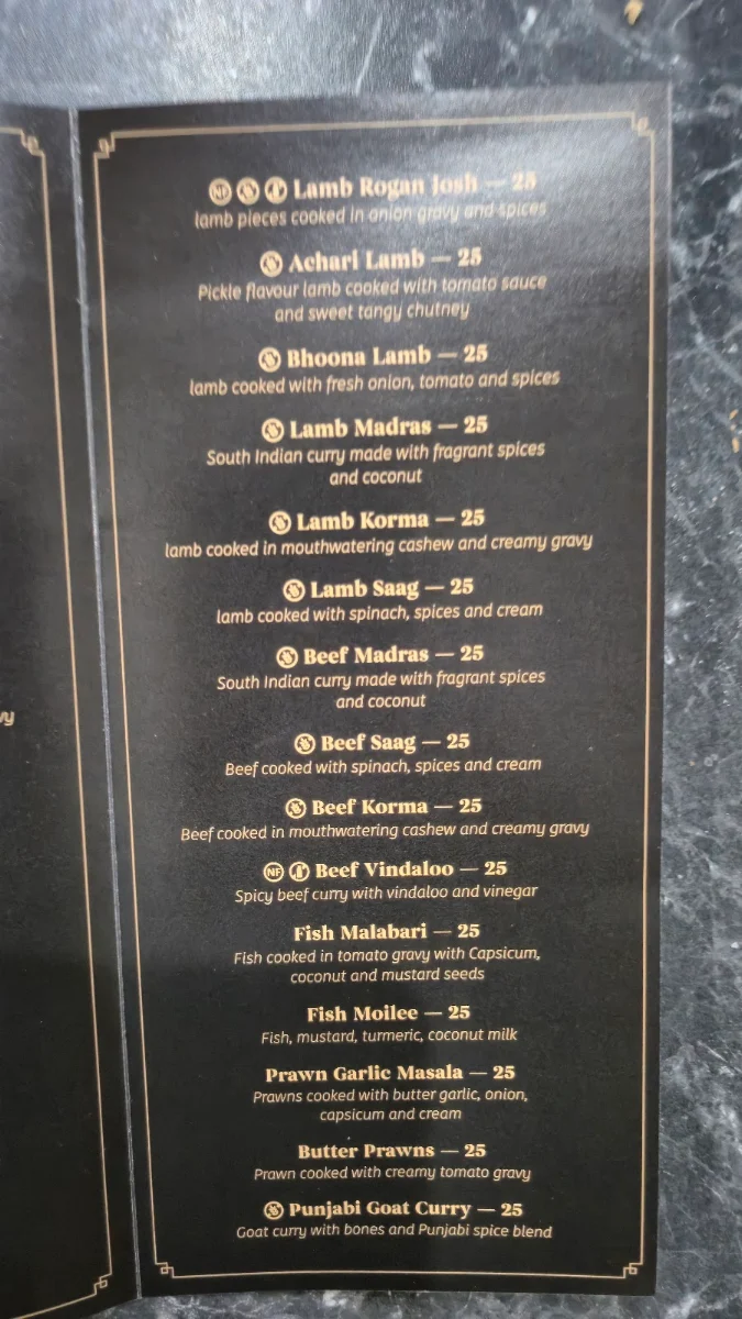 Menu, Lazeez Indian Bistro