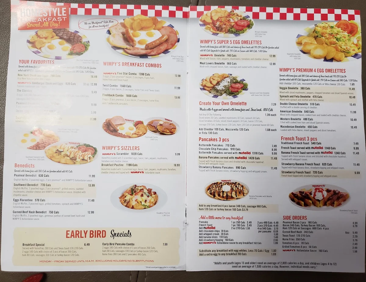 Menu, Wimpy's Diner Chatham