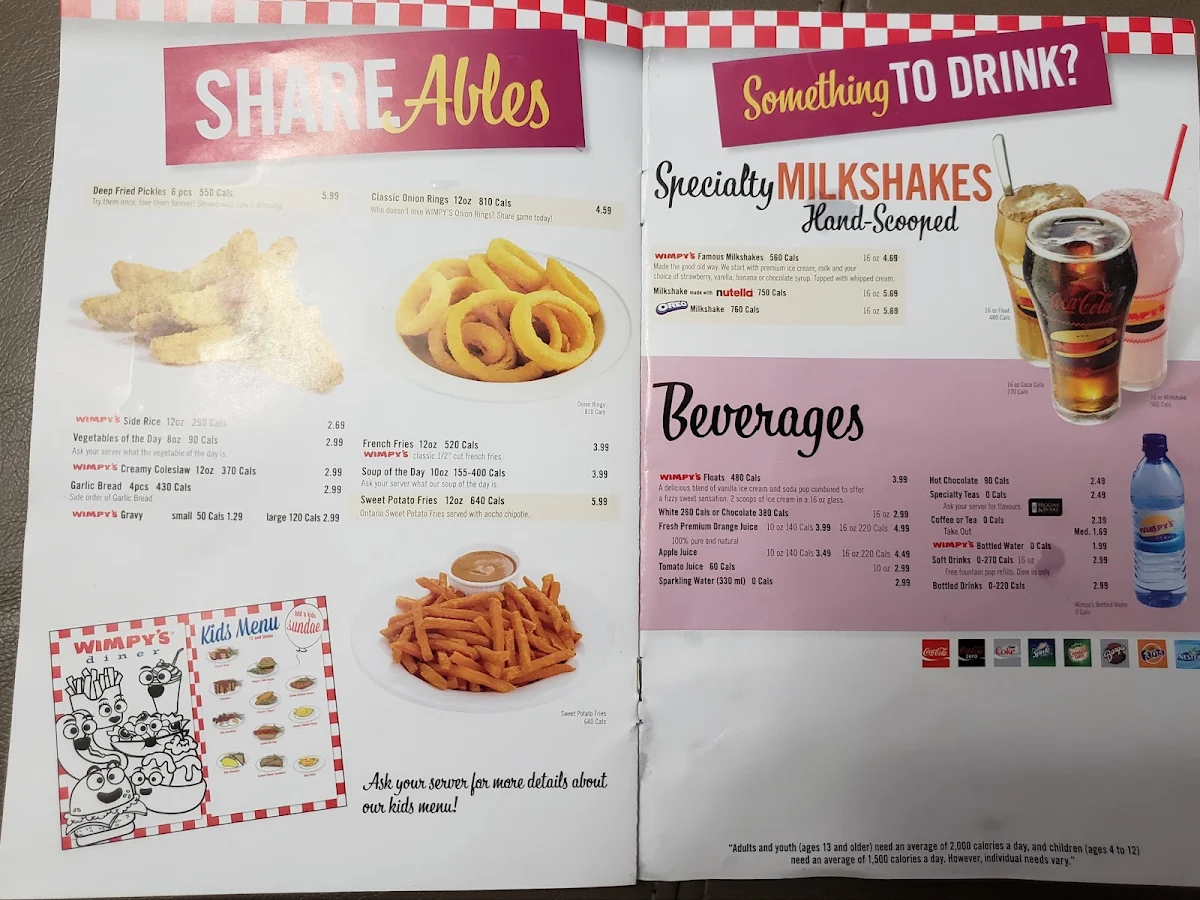 Menu, Wimpy's Diner Chatham
