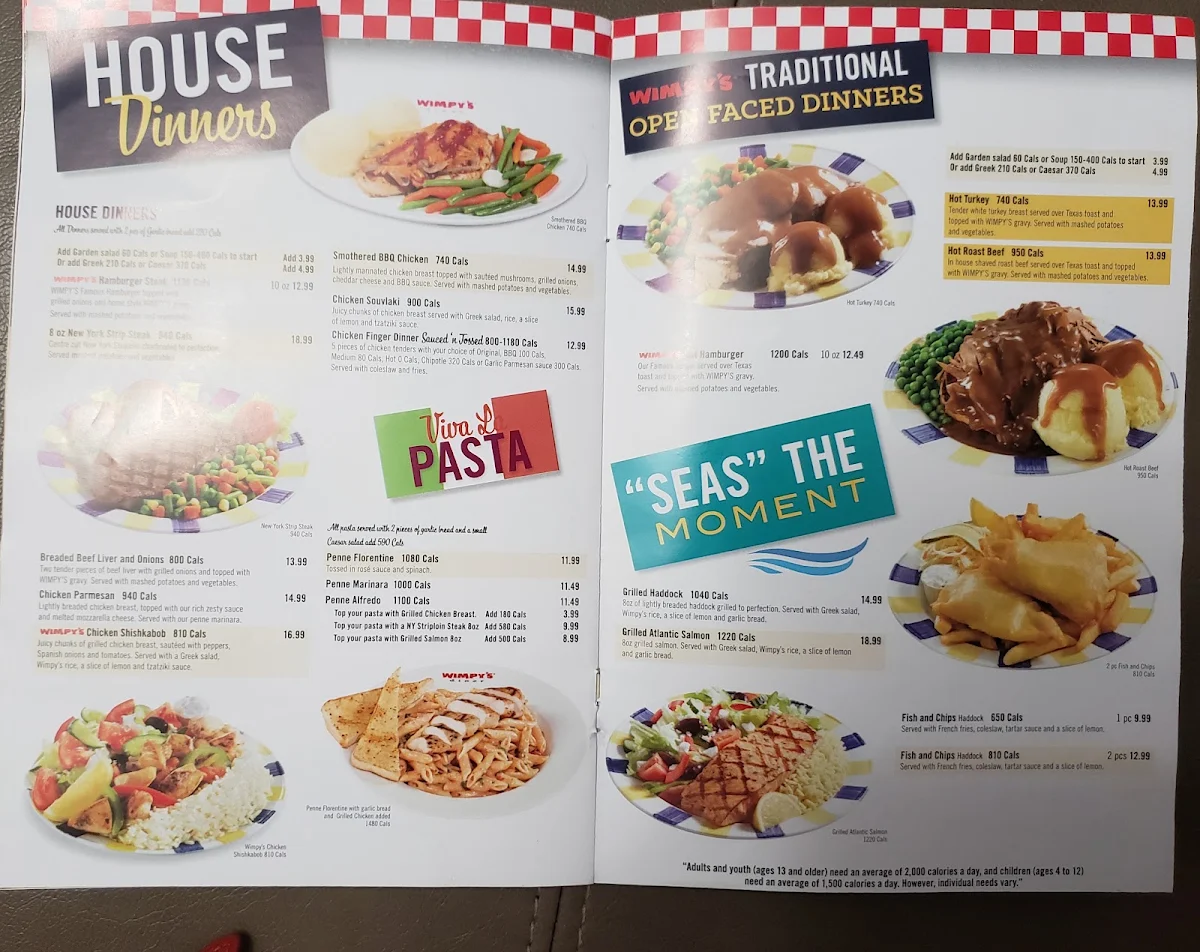 Menu, Wimpy's Diner Chatham