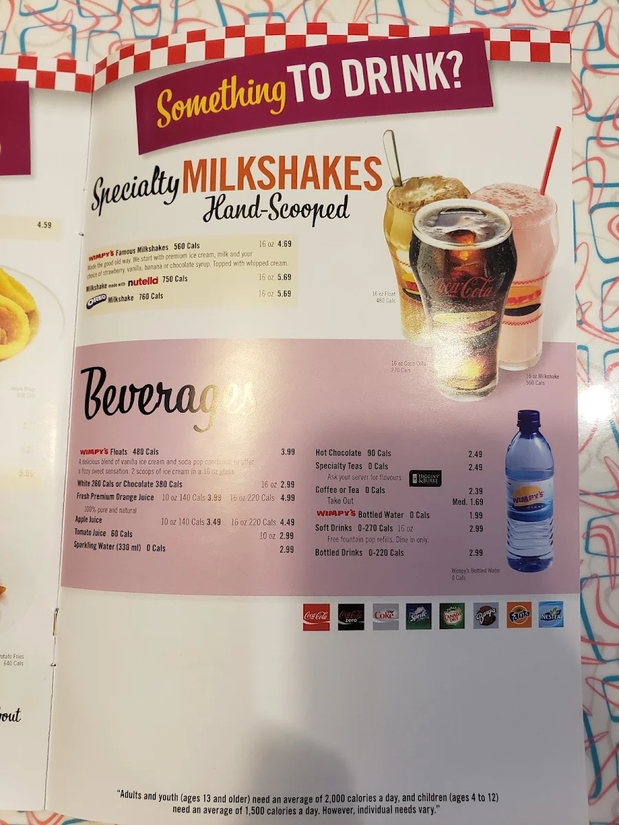 Menu, Wimpy's Diner Chatham