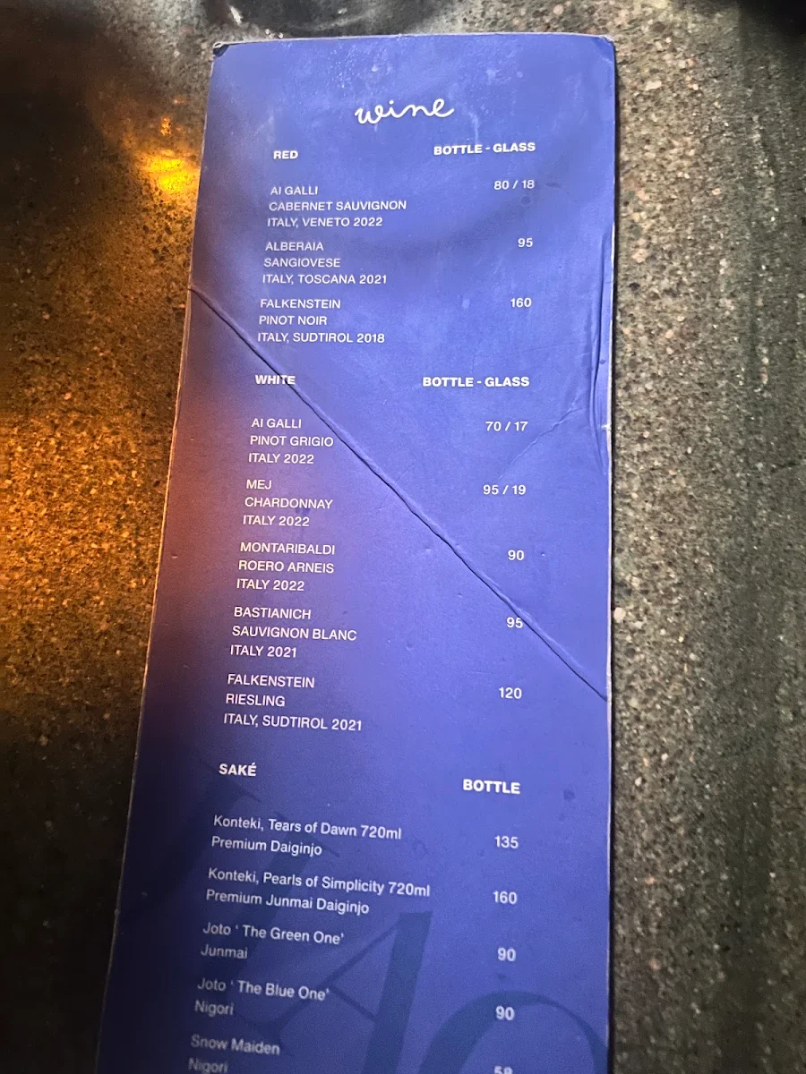 Menu, JIAO Dim Sum Bar