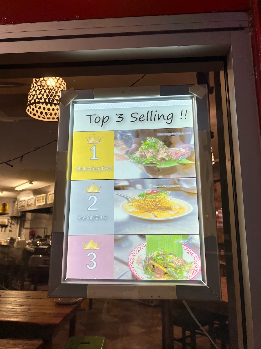 Menu, Samgasat Thai Cuisine