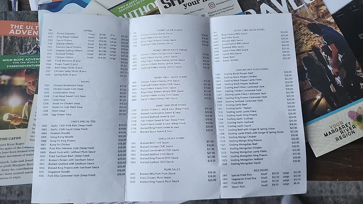 Menu, Augusta Moon