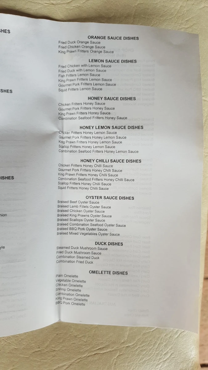 Menu, Augusta Moon