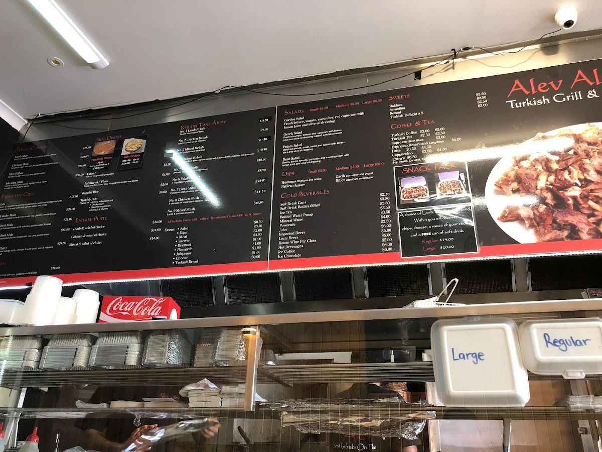 Menu, Alev Alev Turkish Kitchen