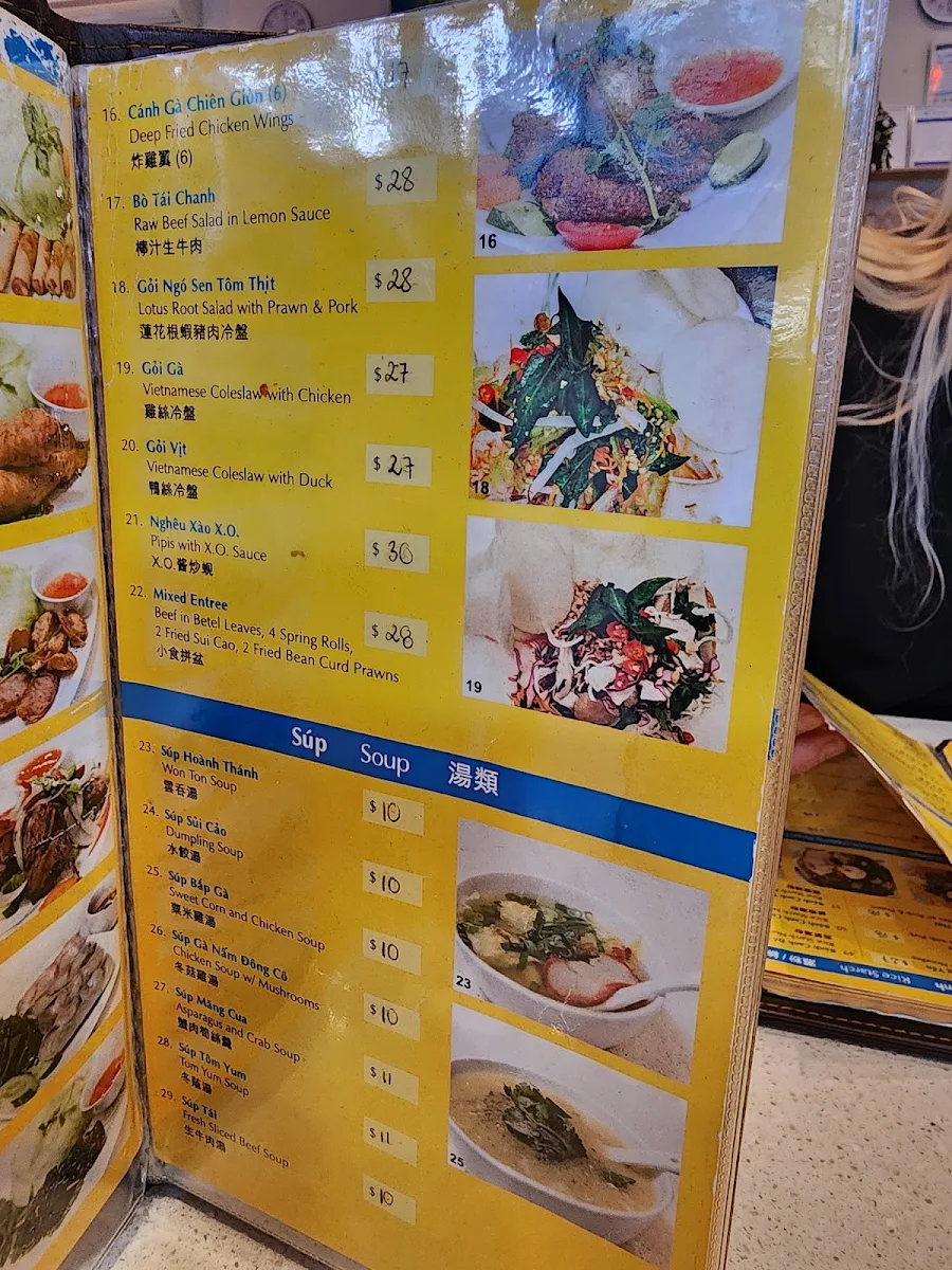 Menu, Hoang Yen