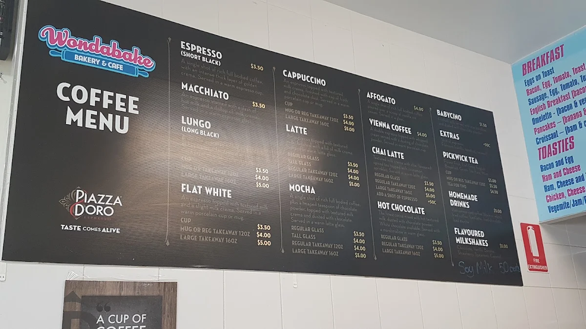 Menu, Wonda Bake