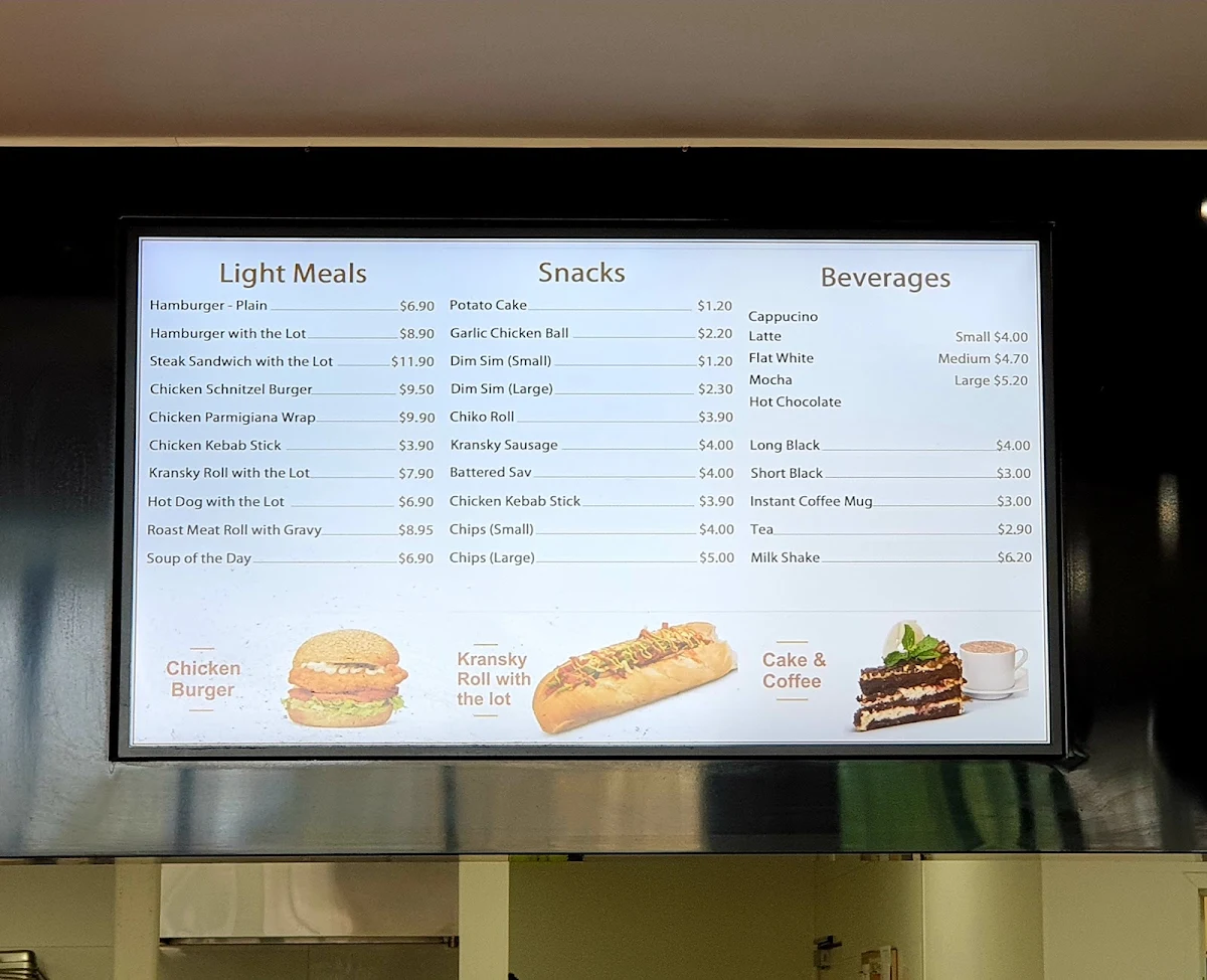 Menu, Road Haven Cafe