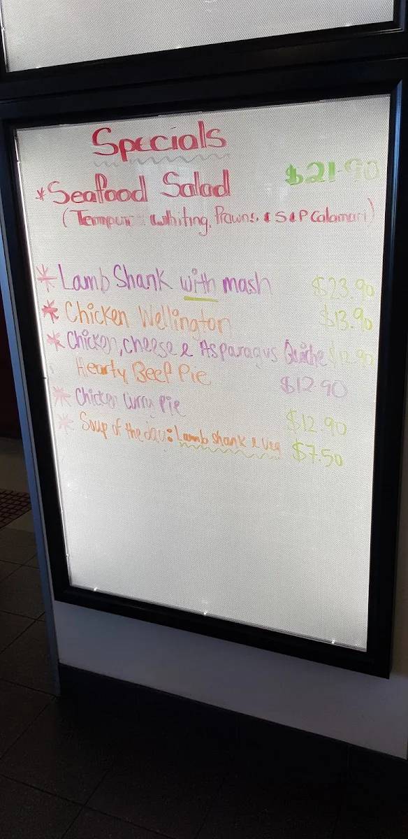 Menu, Club Glenvale