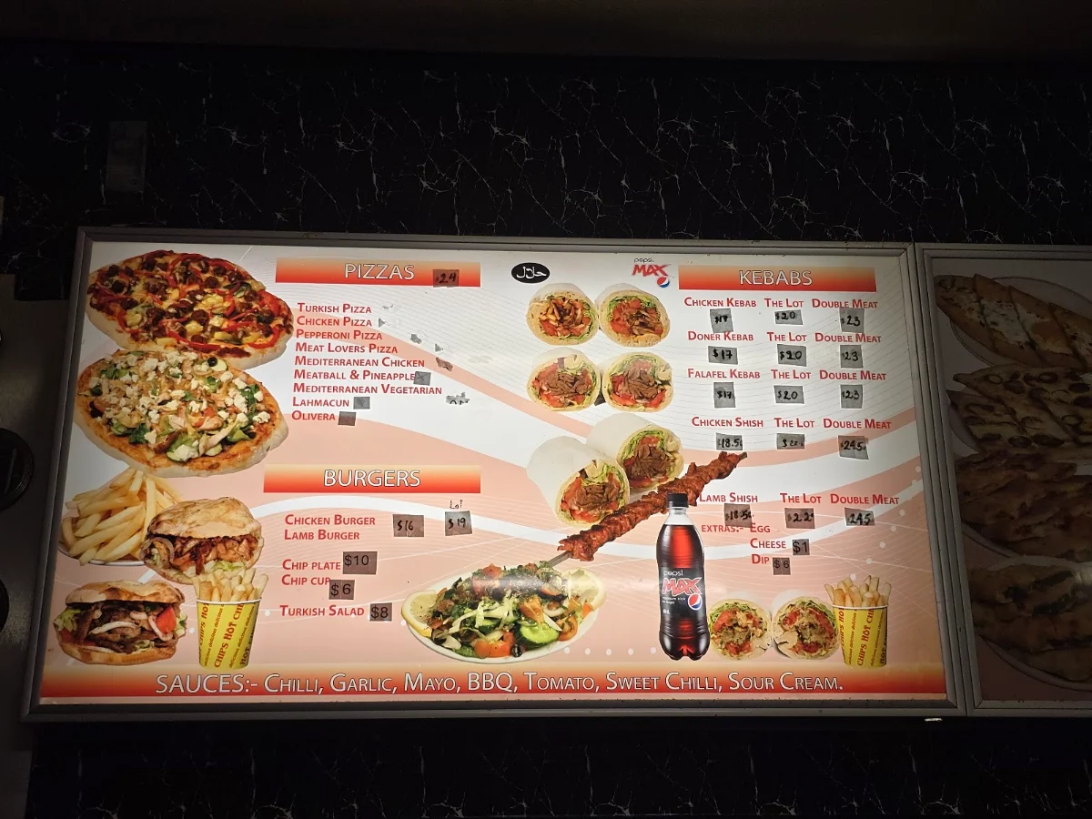 Menu, Korkmaz Kebab House