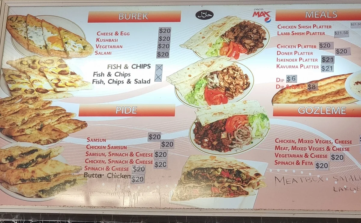 Menu, Korkmaz Kebab House