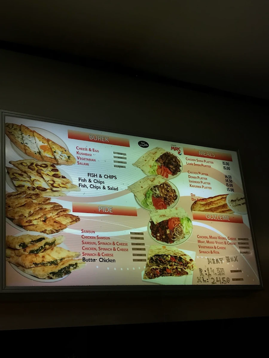 Menu, Korkmaz Kebab House