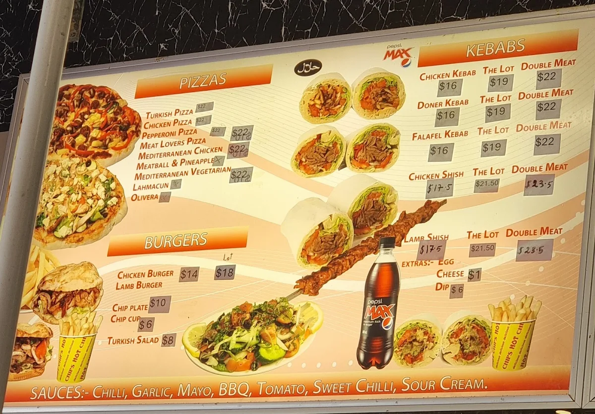Menu, Korkmaz Kebab House
