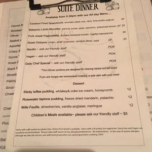 Menu, Common Vice Wine Bar