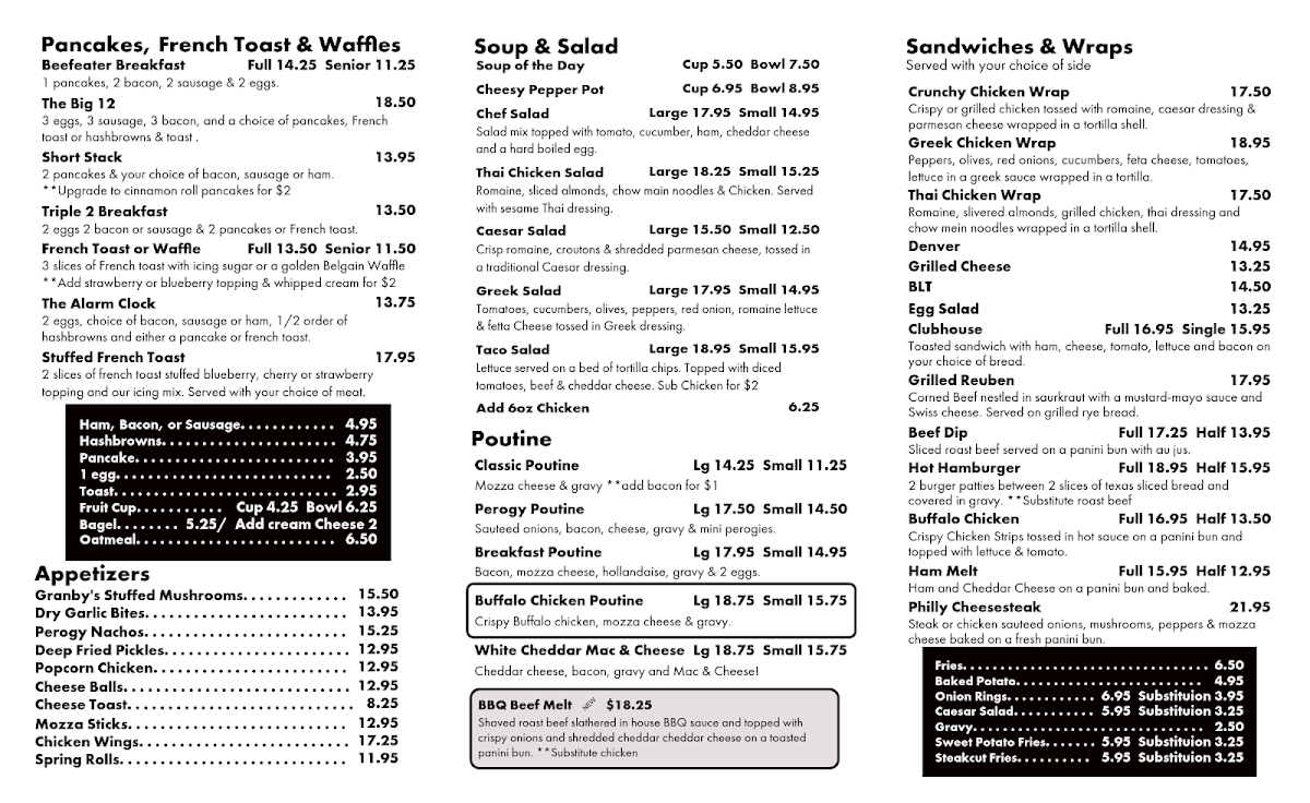 Menu, The Beef