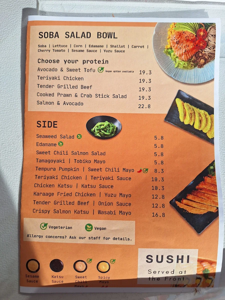 Menu, Tomo Tomo
