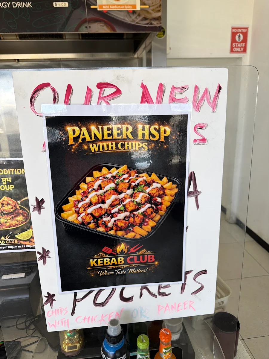 Menu, Kebab Club Tarneit