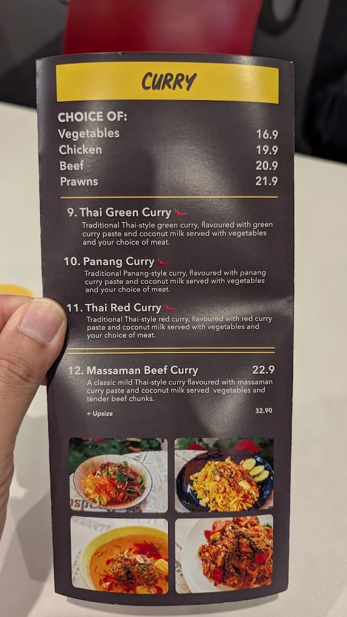 Menu, Tim's Thai