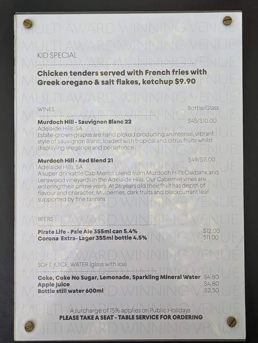 Menu, The White House