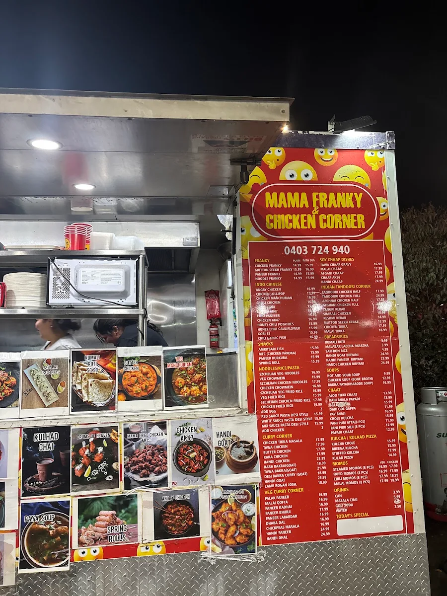 Menu, MAMA FRANKY AND CHICKEN CORNER