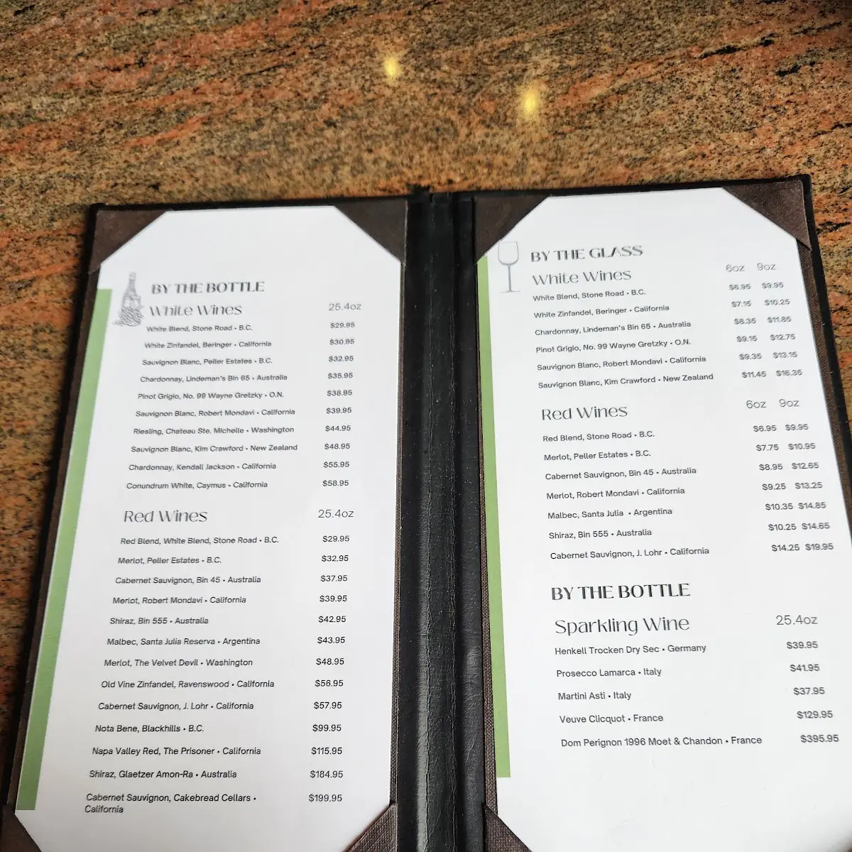 Menu, West Coast Bistro at Hazelmere