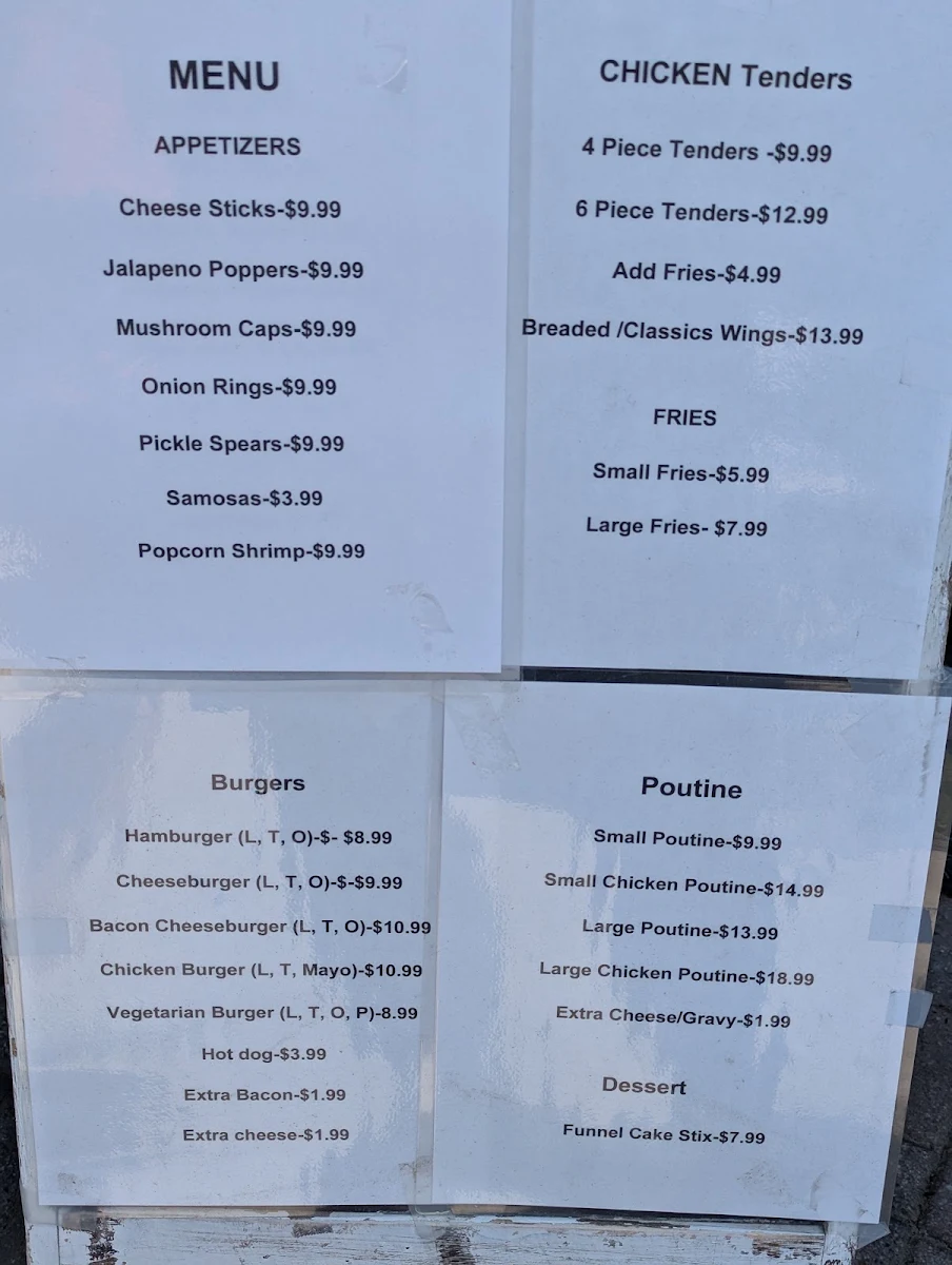 Menu, Robinson's Chip Stand