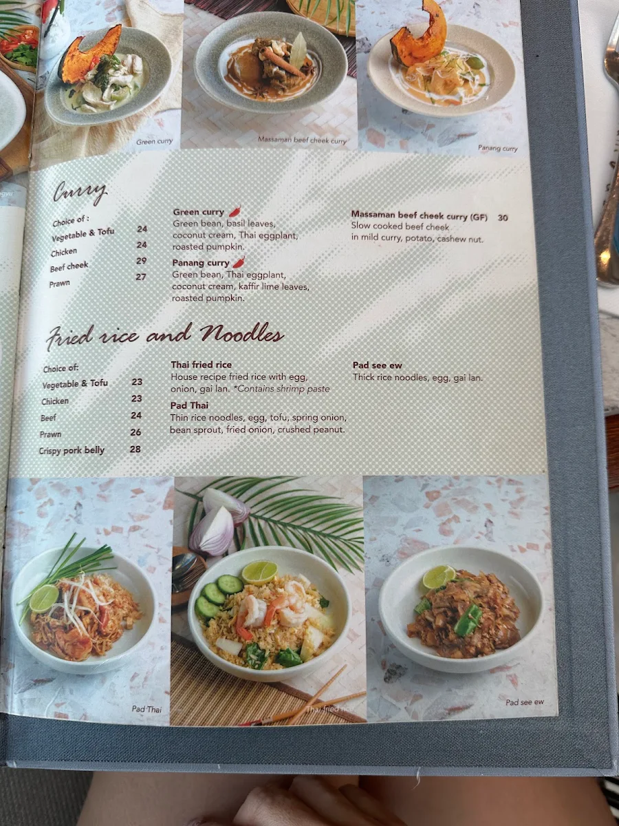 Menu, Nahm Talay Thai Restaurant and Bar