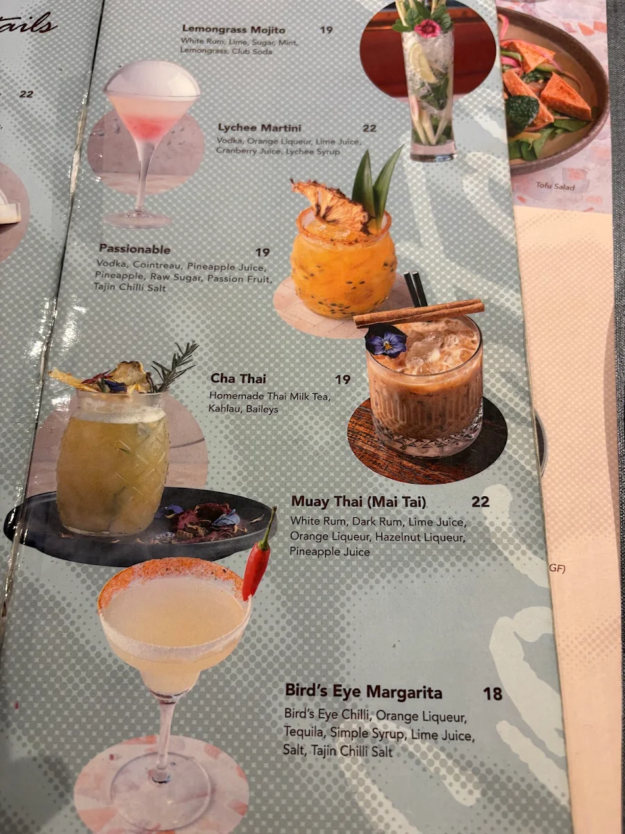 Menu, Nahm Talay Thai Restaurant and Bar