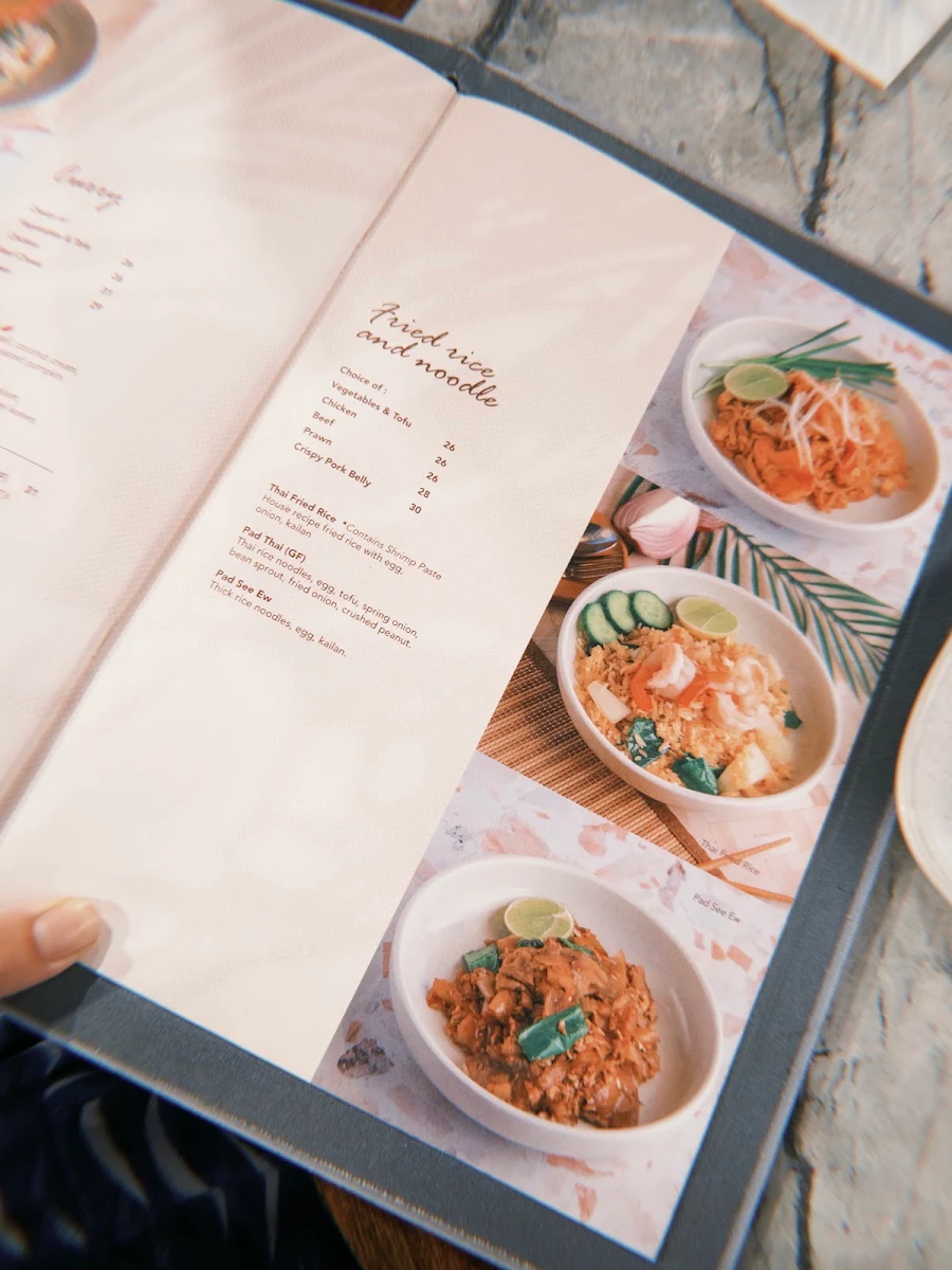 Menu, Nahm Talay Thai Restaurant and Bar