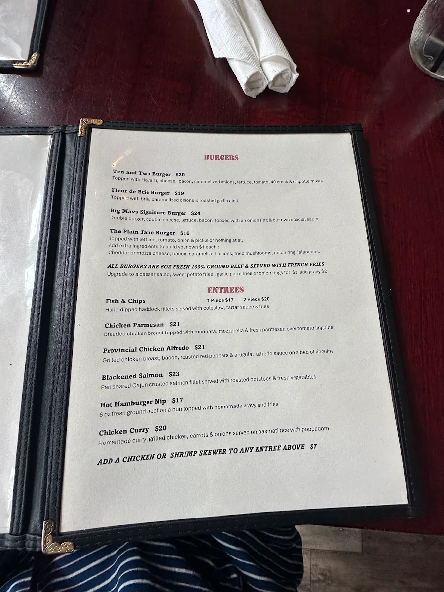 Menu, Mavericks