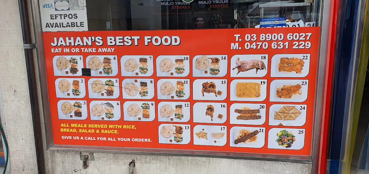 Menu, Jahan’s Kebab