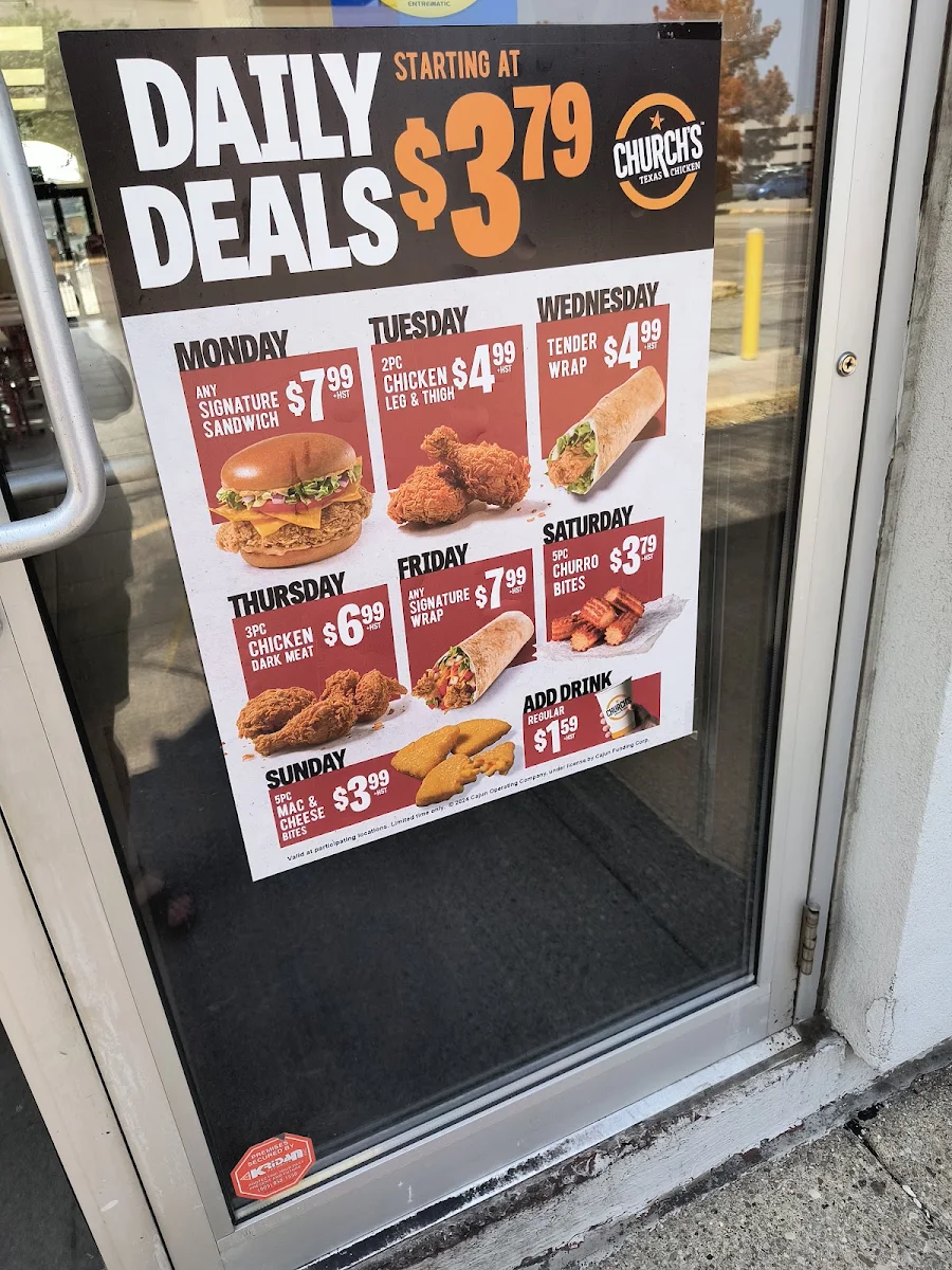 Menu, Church's Texas Chicken