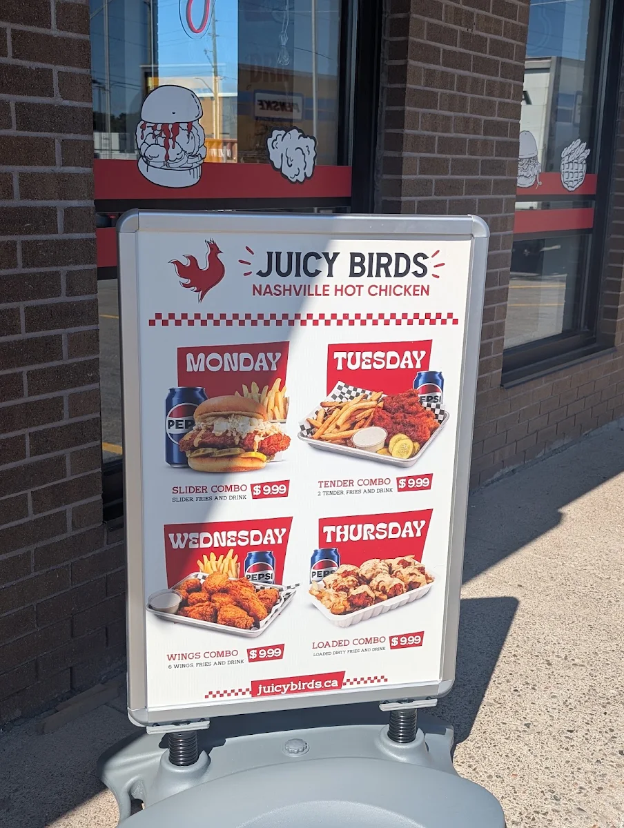Menu, Juicy Birds Nashville Hot Chicken