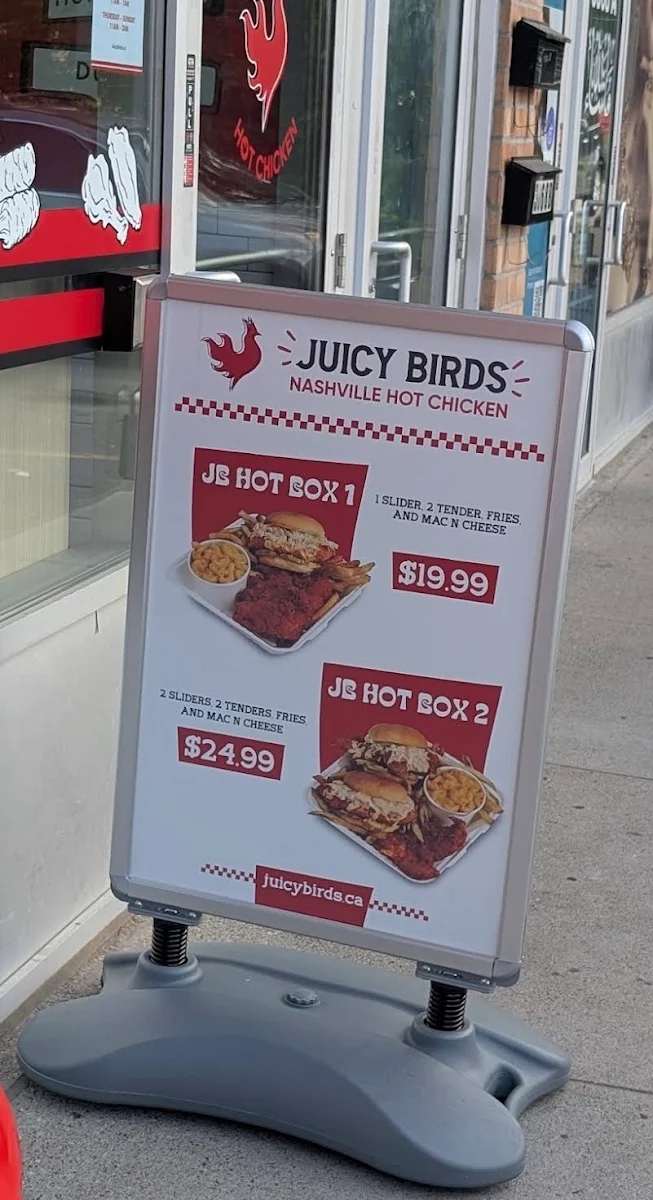 Menu, Juicy Birds Nashville Hot Chicken
