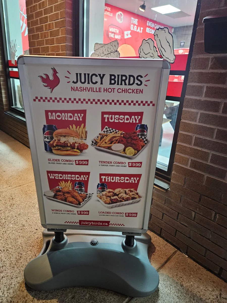 Menu, Juicy Birds Nashville Hot Chicken