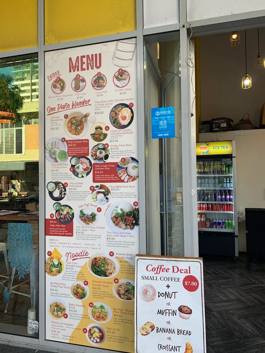 Menu, Pinto Thai Street Food