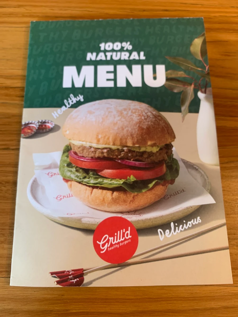 Menu, Grill'd Burgers - Whitford City