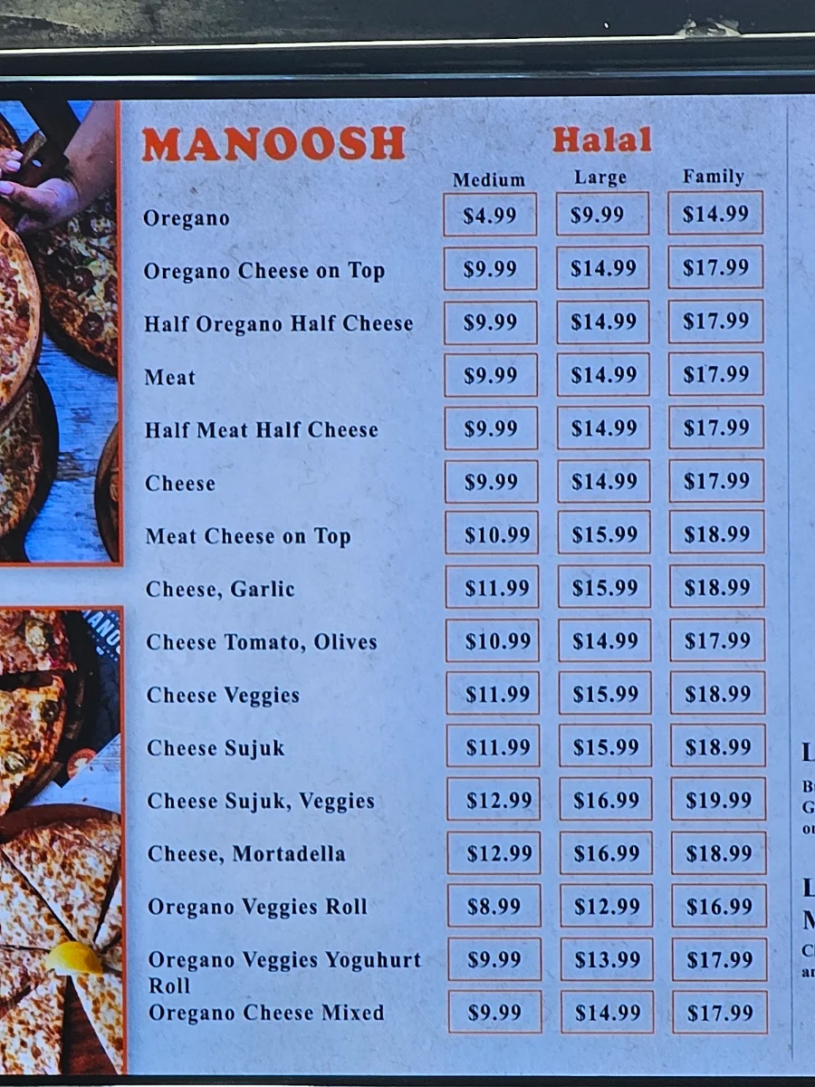 Menu, Leo Kebab & Pizza Goulburn