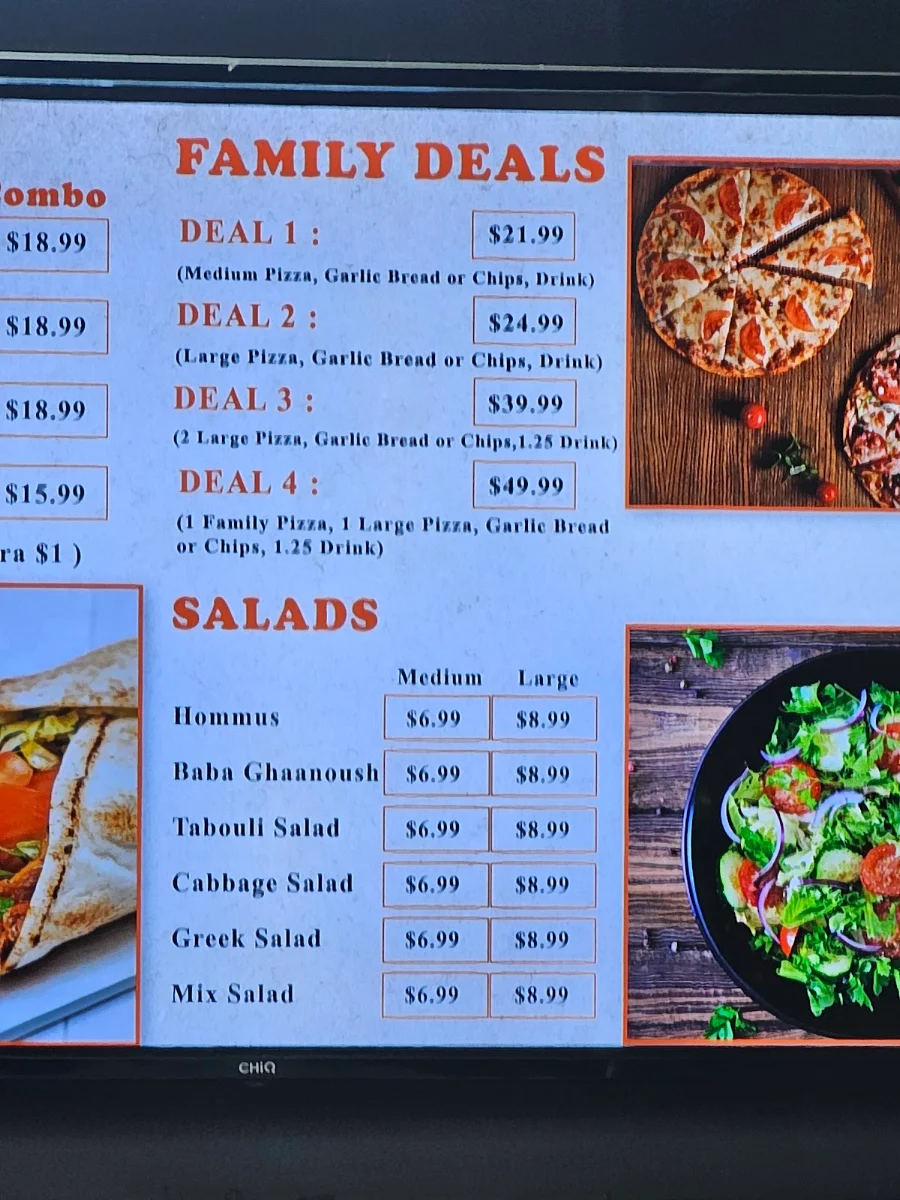 Menu, Leo Kebab & Pizza Goulburn