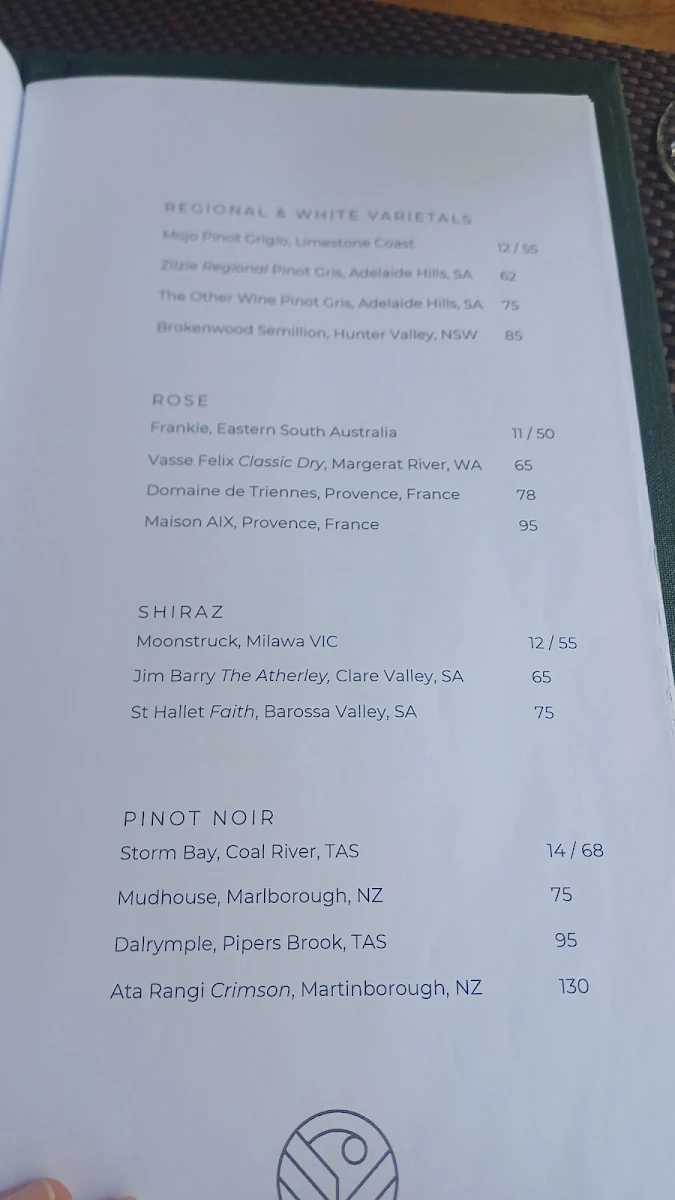 Menu, Julaymba Restaurant at Daintree Ecolodge