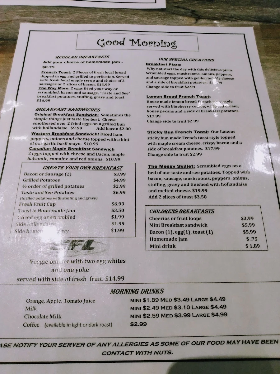 Menu, Taste and See