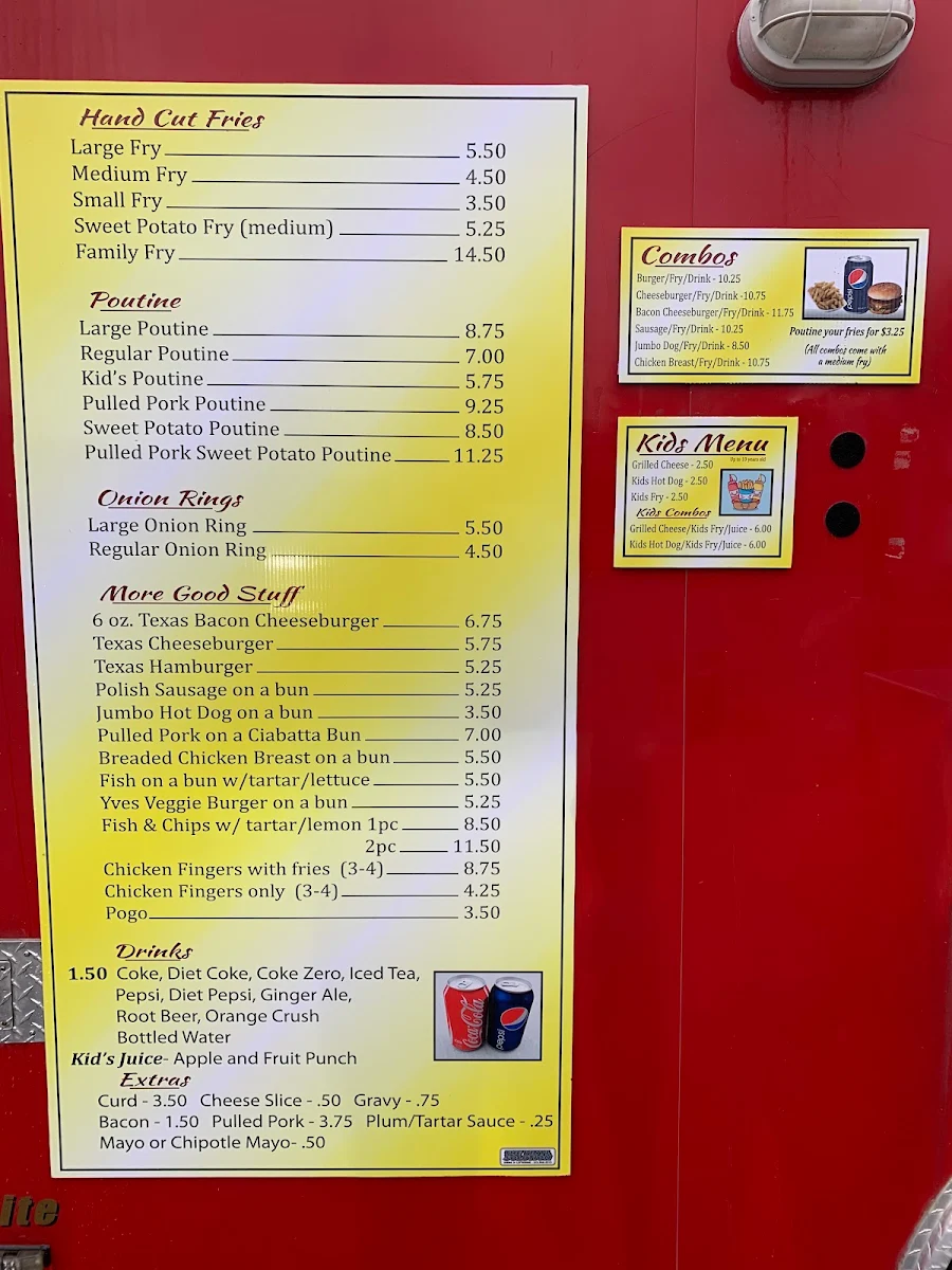 Menu, Marks County Chips
