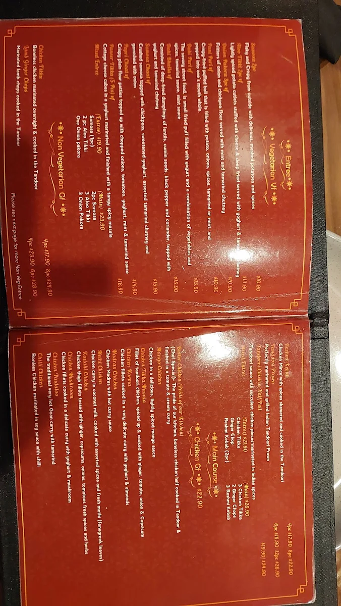 Menu, Royal Curry House Narellan