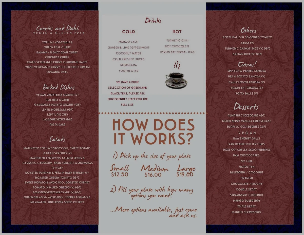 Menu, Cardamom Pod 25+ years