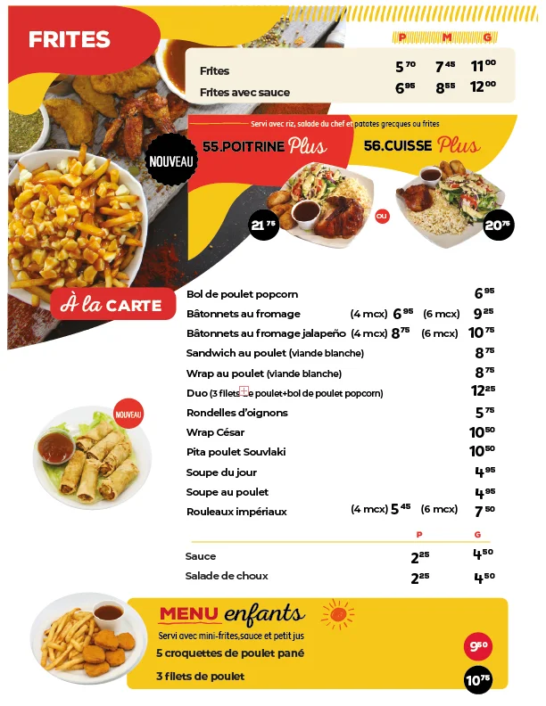 Menu, Rotisserie Coq-O-Bec